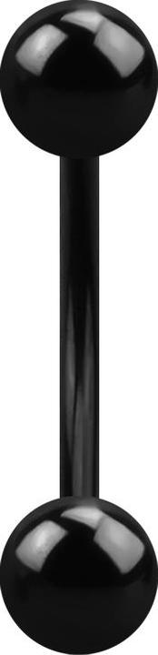 Actual product image Star Piercing Micro Banana black with two balls (Surgical steel 316L, without brass)