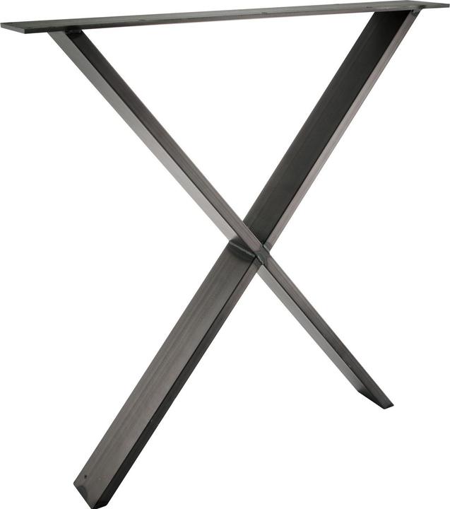 Simausrom Tischkufe X-Form Schwarzstahl schutzlackiert