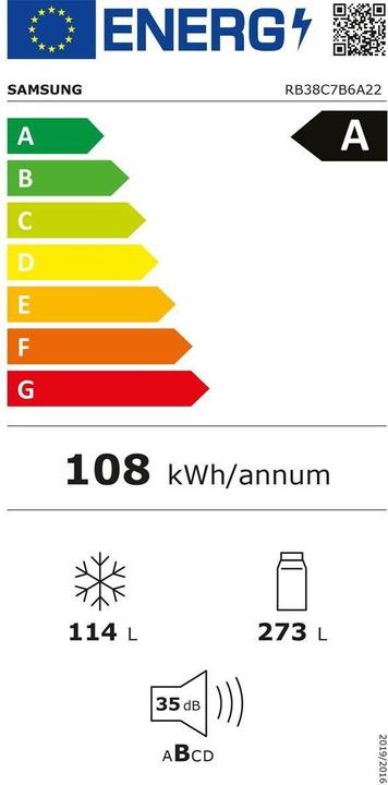 Label énergétique Samsung BESPOKE, WIFI, Clean Black, 387 L (387 l)