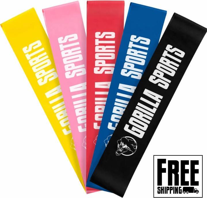 Gorilla Sports Jeu de bandes de résistance (0.50 m, Extra Léger, Léger, Moyen, Fort, Extra fort)