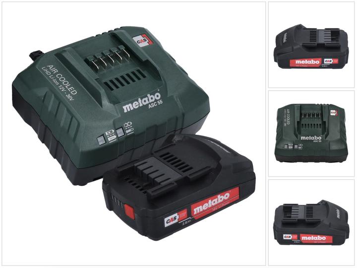 Metabo Basic Set 1x Li-Power battery pack 18 V 2.0 Ah CAS Li-Ion battery ( 625596000 ) + ASC 55 charger. (18 V)
