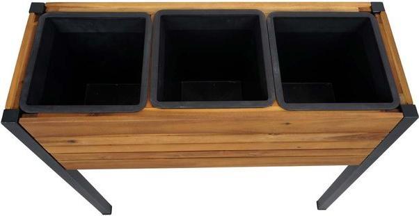 Produktbild Mendler Pflanzkasten HWC-L22, 75x81x30cm Outdoor Alu Akazie, braun