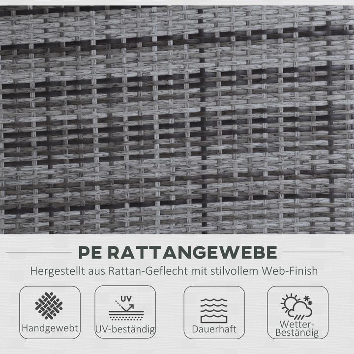 Nährwerte und Zutaten Outsunny Rattan-Sitzgruppe als 3-teiliges Set