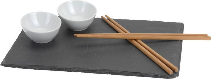 Immagine prodotto Natura Punto Set per sushi da 7 pezzi, ciotole, piatto in ardesia, bacchette (7 Pezzo/i)