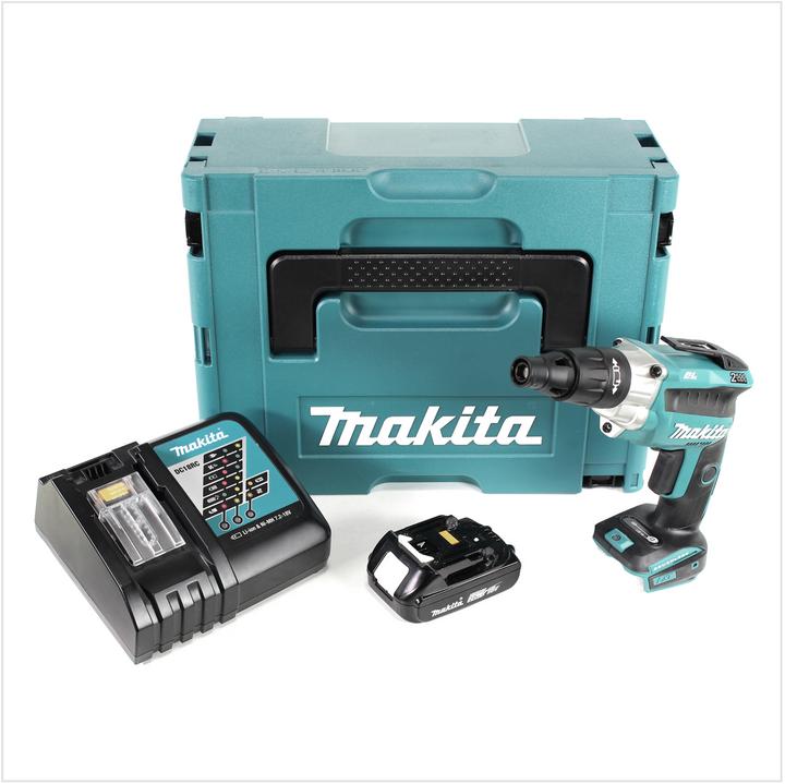 Actual product image Makita DFS 251 RA1J Battery Drywall Screwdriver 18 V Brushless + 1x Battery 2.0 Ah + Charger + Makpac (Rechargeable battery operated)
