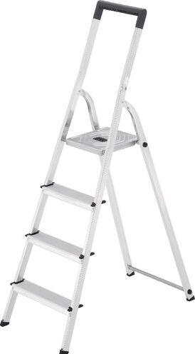 Produktbild Hailo Aluminium Haushaltsleiter mit 4 Stufen (Arbeitsplattform, 159 cm)