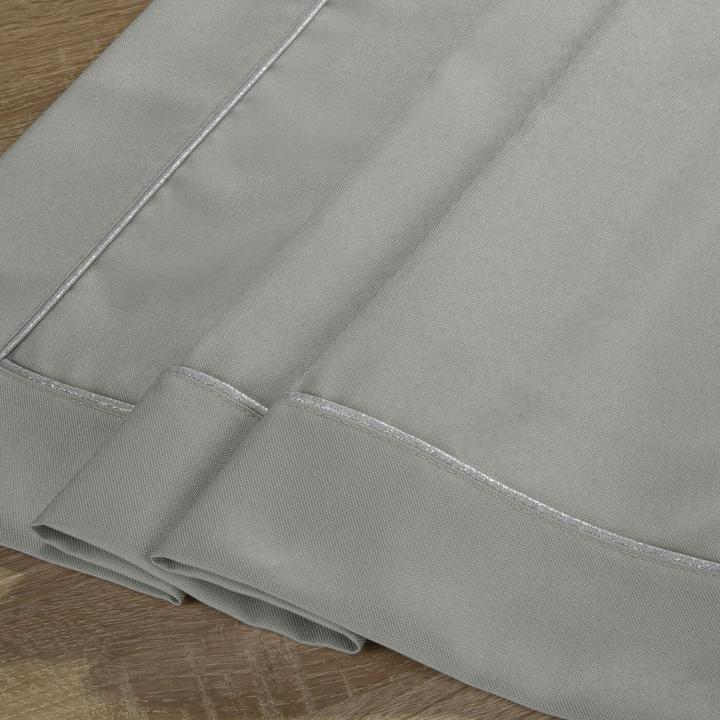 Actual product image Eurofirany KARIN silver table mat with decorative stripes and trimming 30 x 40 cm, Euro curtains 30 x 40 cm (30 x 40 cm)