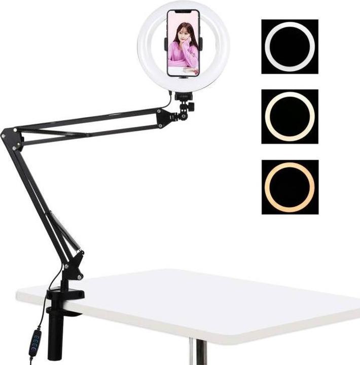 Puluz Desktop arm stand with 20cm LED Vlogging Ring PKT3089B (Ringleuchte)