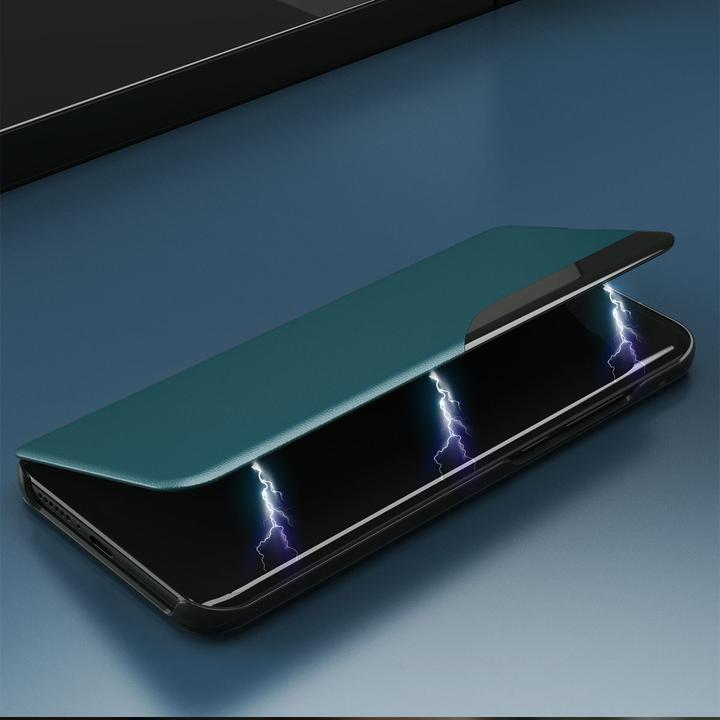 Image du produit Hurtel Eco Leather View Case étui élégant de type bibliothèque avec béquille pour iPhone 13 mini bleu (Apple iPhone 13 mini)