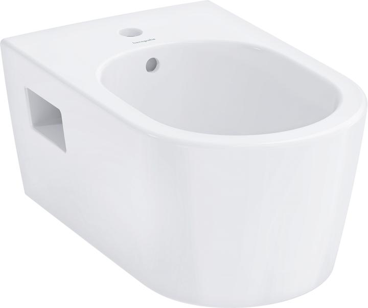 Actual product image hansgrohe EluPura Original S wall-mounted bidet, 1 tap hole, with overflow, 360x540x260mm, white