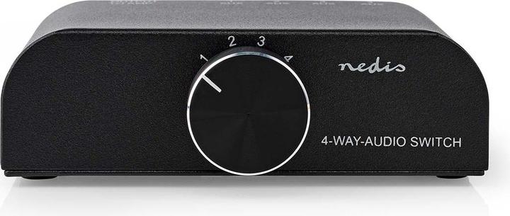 Image du produit Nedis Commutateur audio analogique | 4 port(s) | Connexions - Entrée : 1x entrée audio 3,5 mm / 3x (2 (Analogique -> Numérique)