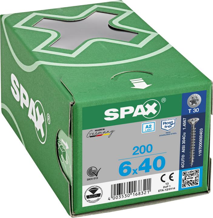 Image du produit Spax Vis pour panneaux agglomérés A2 (200 Vis par pièce)
