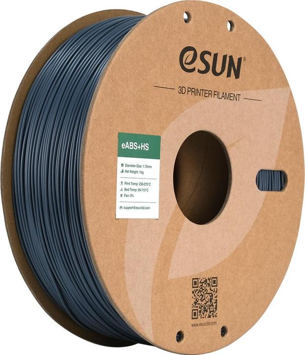 Produktbild eSUN EABS+HS 1,75mm GREY 1kg (ABS, 1.75 mm, 1000 g, Grau)