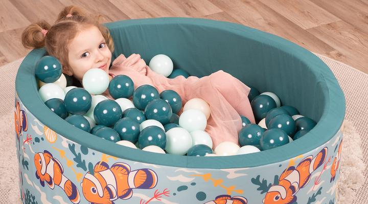 Image du produit Knorrtoys Piscine à balles soft - "poisson clown" - 150 balles beige/light mint/dark sea