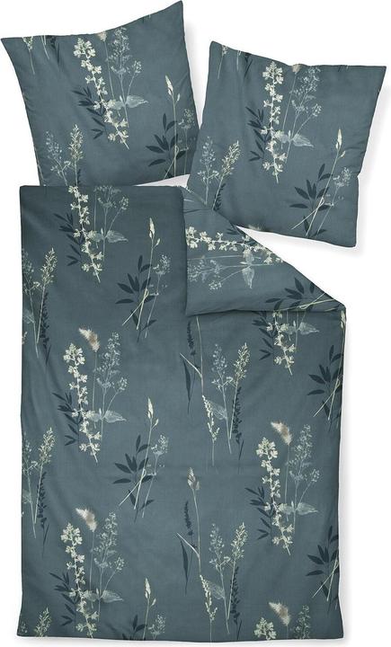 Immagine prodotto Janine Mako satin bed linen moments 98114 nightshade blu (Set di biancheria da letto, 155x200 cm + 80x80 cm)