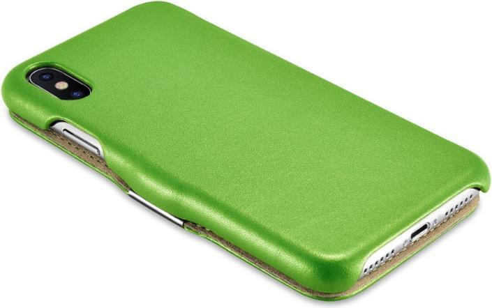 Produktbild iCarer iPhone X/XS - Luxury Series Flip Case Grün RIX02 (Apple iPhone X, Apple iPhone XS)