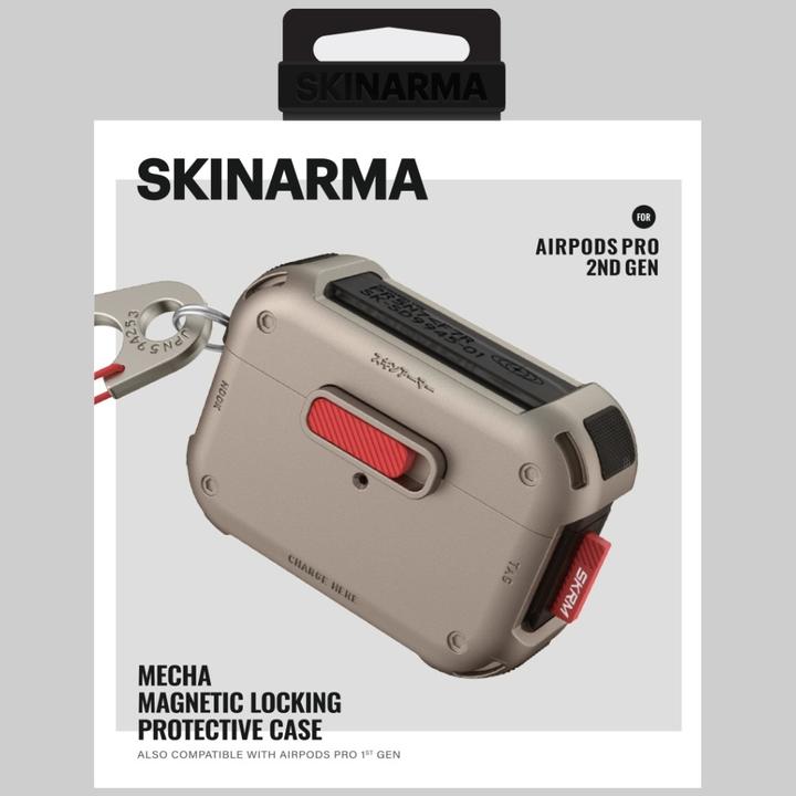 Actual product image Skinarma Case Mecha for AirPods Pro 2 champagne