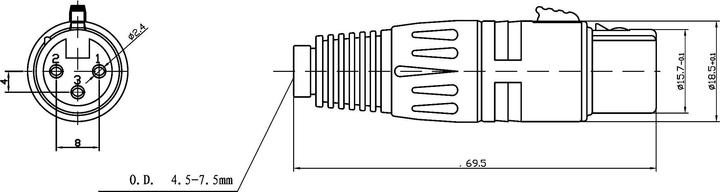 Immagine prodotto Bemero Connettore XLR BC1001NI-F