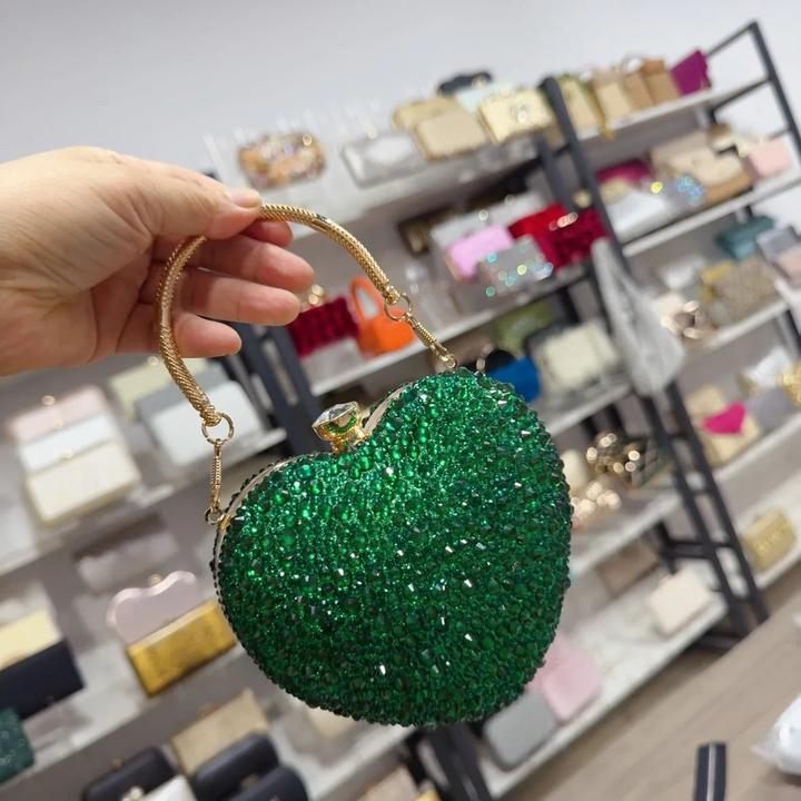 Image du produit Only-Bags.Store Luxus Diamant Inlay Herzform Kristall Handtasche Steine Umhängetasche