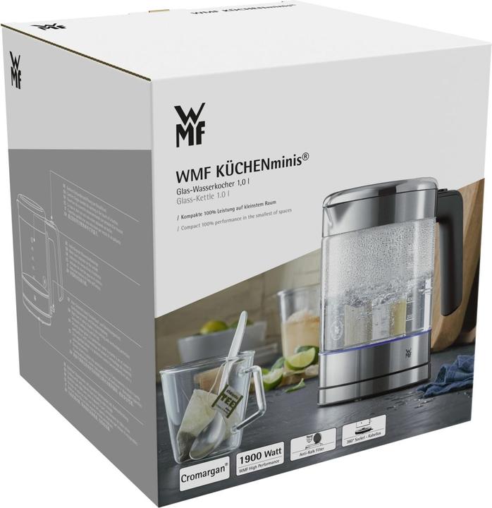 Produktbild WMF KÜCHENminis Reisewasserkocher kabellos / Glas-Wasserkocher klein 1l (1 l)