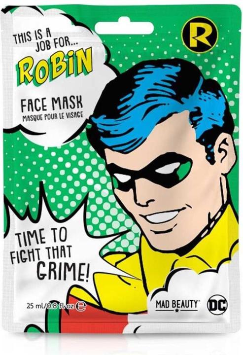 Produktbild Mad Beauty DC Superheroes Robin Gesichtsmaske Feuchtigkeitsspendende und erfrischende Sheet Mask für genährte (25 ml)