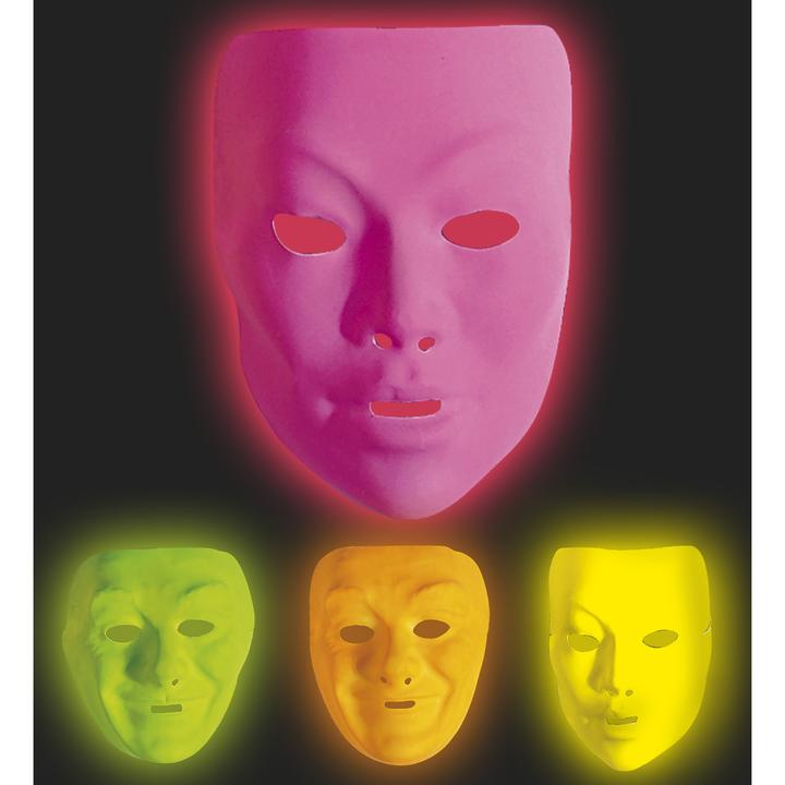 Produktbild Widmann NEON MASKE aus Plastik - in 2 Modellen und 4 Farben sort.