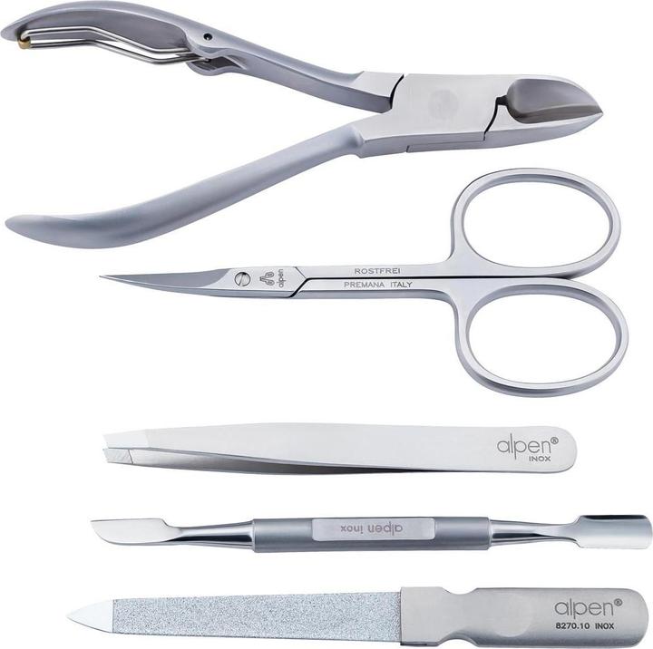 Produktbild Alpen Maniküre-Set 5-teilig, rostfrei, Lederetui