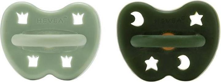 Image du produit Hevea Lot de 2 sucettes en caoutchouc naturel, vert mousse + vert forêt - orthodontie (à partir de 3 mois) (2 x)