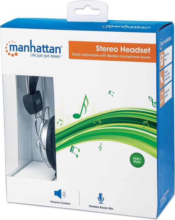 Immagine prodotto Manhattan Cuffia stereo Microfono flessibile in acciaio inossidabile (Cablato)