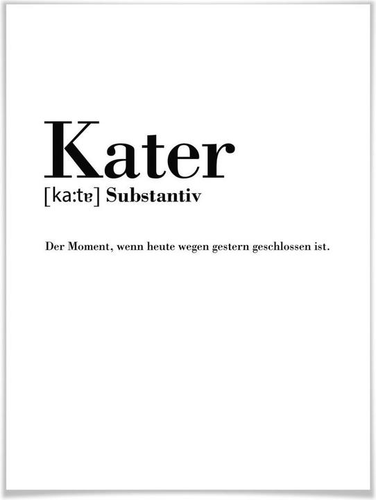 Produktbild Trenddeko Grammatik - Kater (40 x 30 cm)