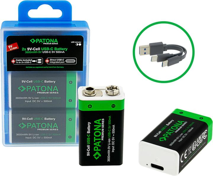 Patona Premium Series (2 Stk., 9V Block, 400 mAh)
