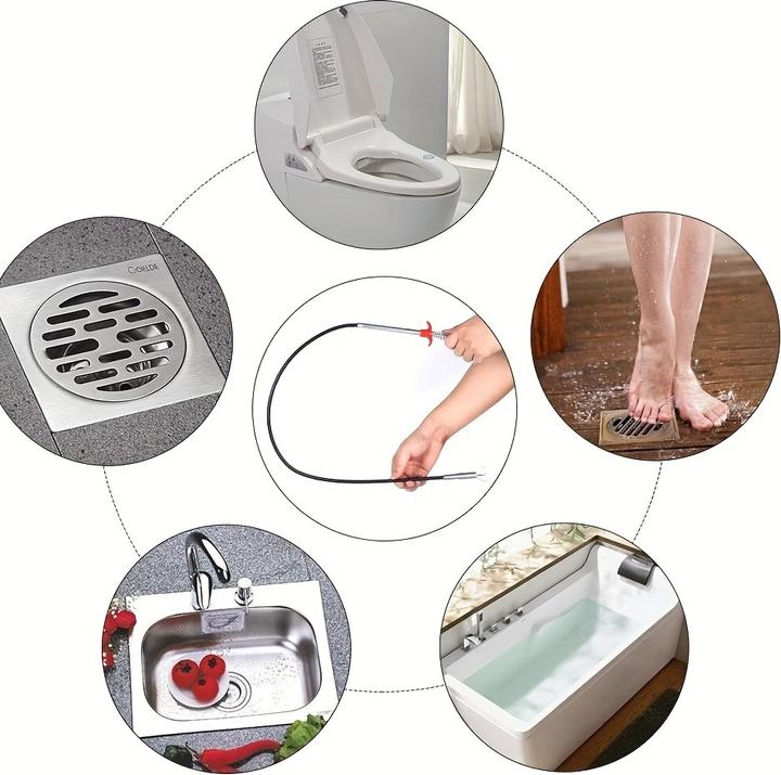 Actual product image PhoneLook Flexibles Reinigungswerkzeug für Abfluss mit Greifarm zur Verstopfungsbeseitigung (160 cm)