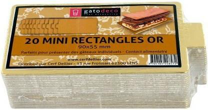 Produktbild Patisdécor Support à pâtisserie - Mini rectangle doré (20pcs) (20 x)