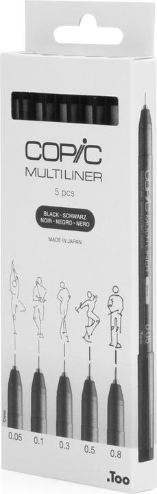 Actual product image Copic Multiliner (Black, 5 x)