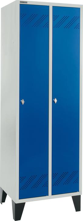 Image du produit Schäfer Shop Vestiaire, 2 compartiments, avec serrure à loquet rotatif ou à cylindre, avec pied ou socle (63 cm, 185 cm)