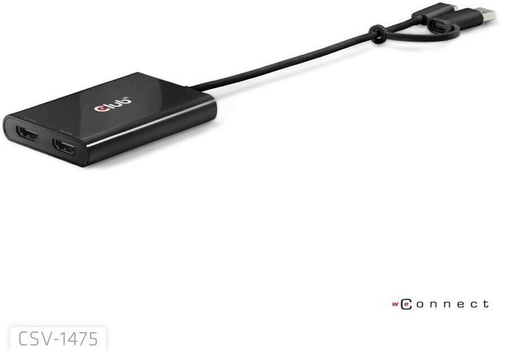 Produktbild Club 3D Club3D Adapter USB-C (USB A Adapter) > 2x HDMI 4K@60Hz St/Bu retail (USB Typ-C, 9 cm)