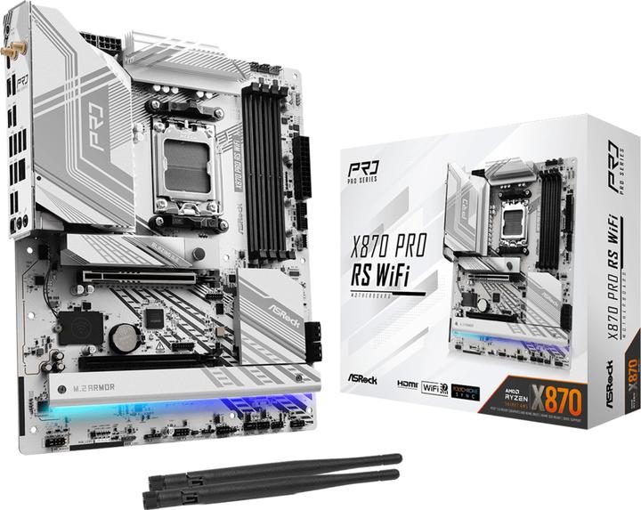 Image du produit AsRock X870 Pro RS WiFi AM5 (AM5, AMD X870, ATX)