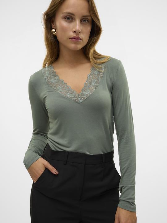 Image du produit Vero Moda Vmrosa Ls V-Neck Lace Top Ga Jrs Noos (XS)