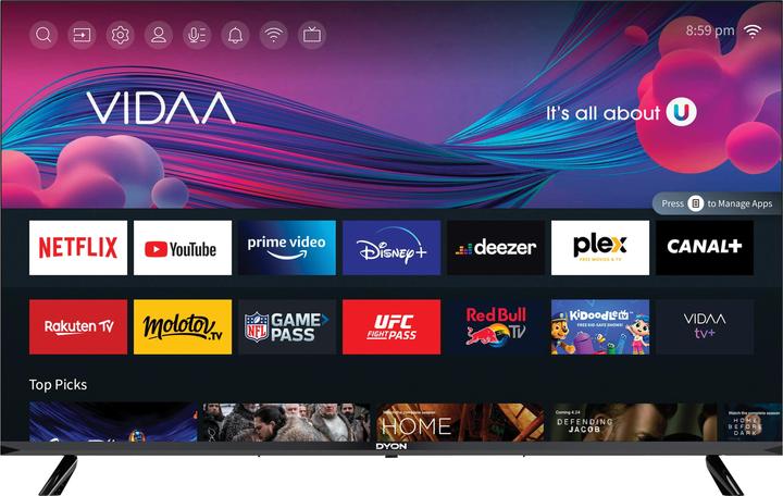 Produktbild Dyon SMART 43 VX LED-TV 108cm 43 Zoll EEK E (A - G) DVB-S2, DVB-C, DVB-T2, CI+, Full HD, Smart TV (43", LED, Full HD)