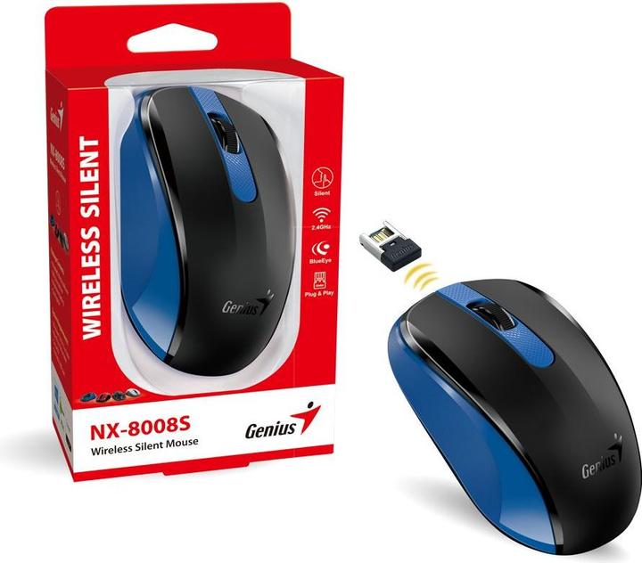 Actual product image Genius bezdrátová tichá myš NX-8008s modrá (Wireless)