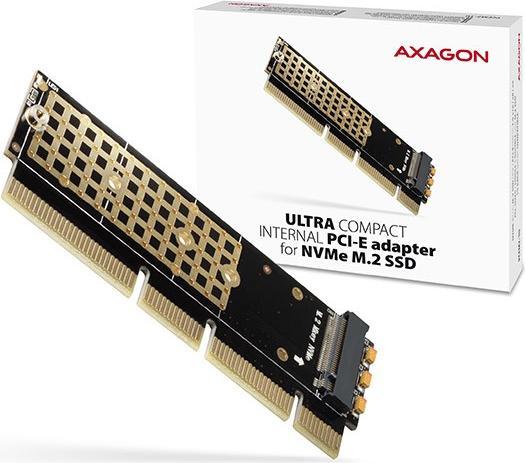 Productafbeelding Axagon PCEM2-1U PCI-E 3.0 16x - M.2 SSD NVMe, tot 80mm SSD, laag profiel 1U