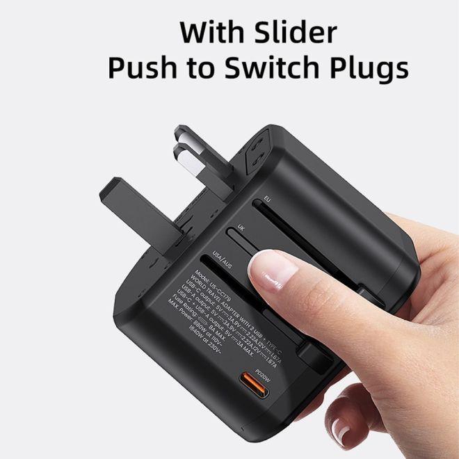 Produktbild Usams T59 Reiseladegerät mit 20W Dual USB-A + Type-C