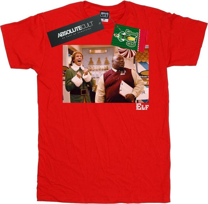 Actual product image Elf Womens/Ladies Christmas Store Cheer Cotton Boyfriend T-Shirt (L)