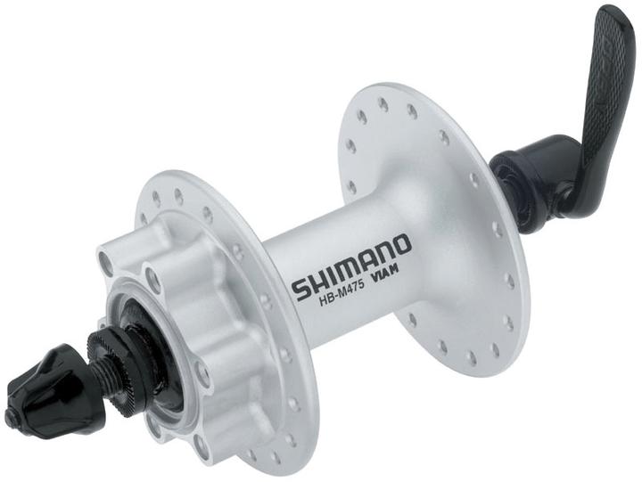 Actual product image Shimano HR hub Alivio FH-M475 135 mm 32-hole 8/9-G 6-hole QR 166 mm silver. Box (Disc brake Center lock)