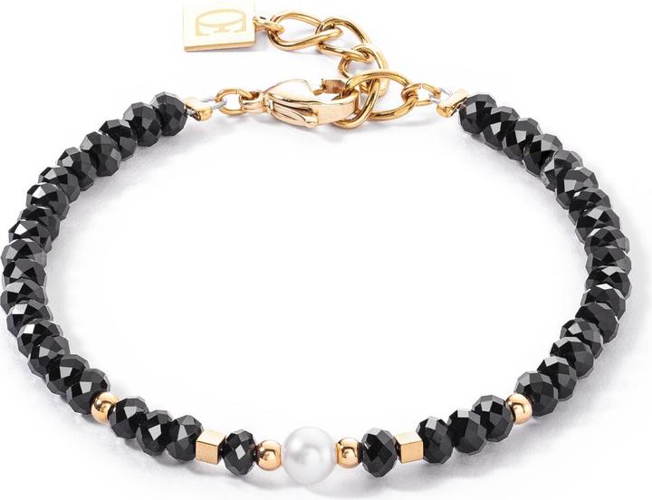 Coeur de Lion Armband Schwarz-Weiss (18 cm, Edelstahl)