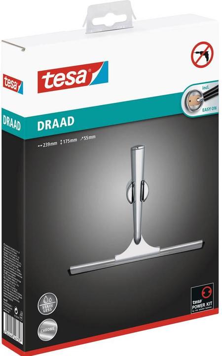 Actual product image tesa DRAAD shower squeegee incl. adhesive solution without drilling