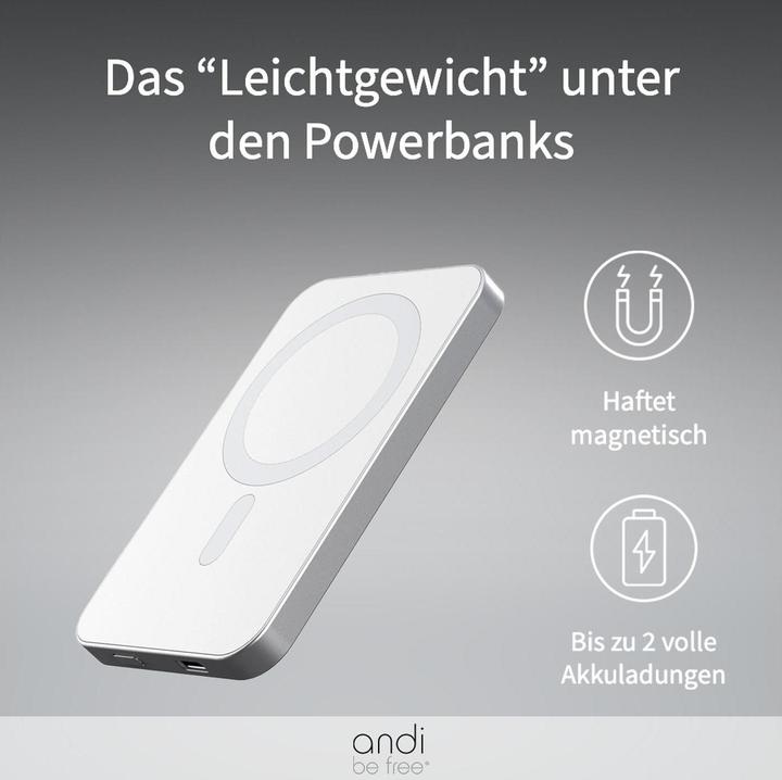 Actual product image Andi be free MagCharger (5000 mAh, 15 W, 18.50 Wh)