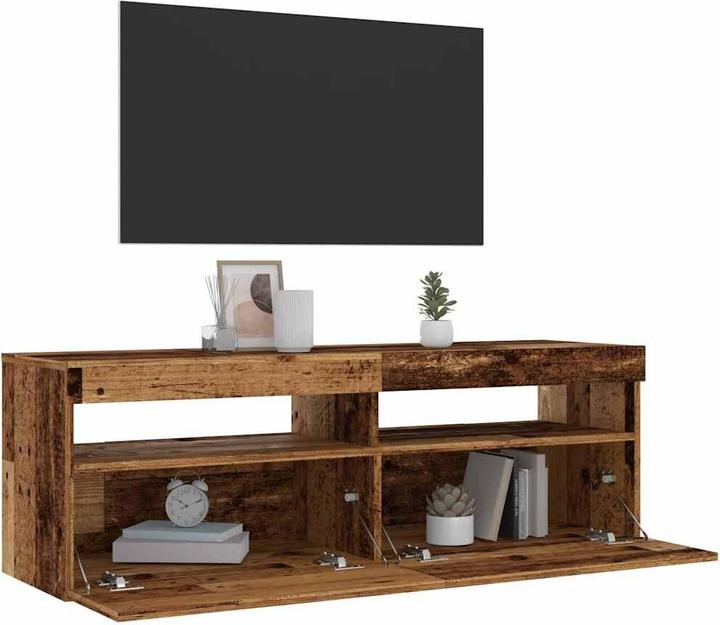 Image du produit VidaXL TV Schrank Lowboard Fernsehschrank Fernsehtisch mit LED Altholz-Optik (120 x 35 x 40 cm)