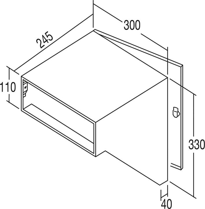 Produktbild Renz Durchwurfbriefkasten schräg,300x330x245 mm,Mauerstärke 265mm,Stahl verzinkt