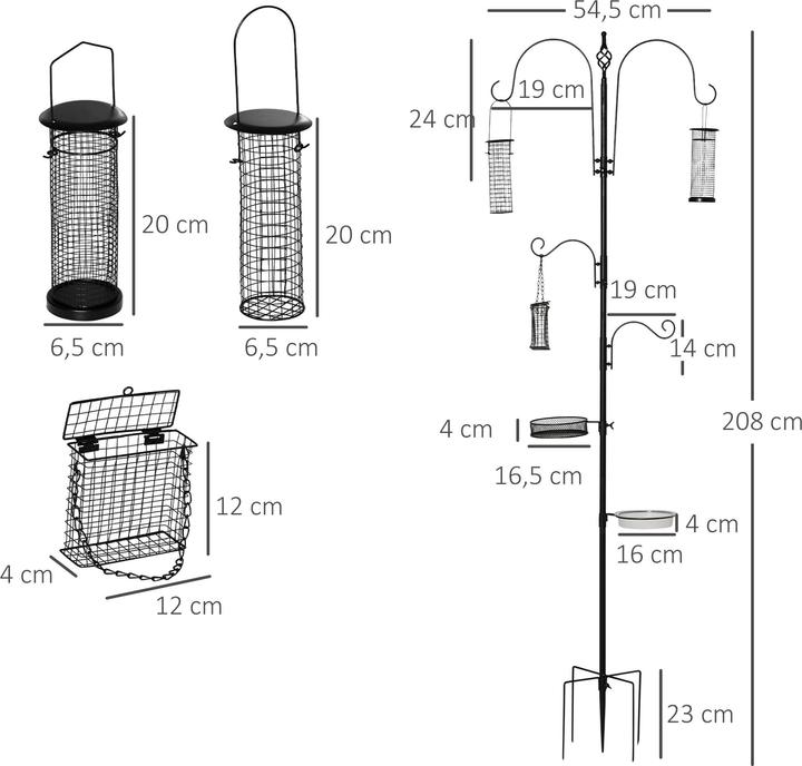 Image du produit PawHut Distributeur de graines pour oiseaux